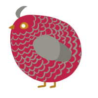 A crimson and ash chicken with a lace pattern