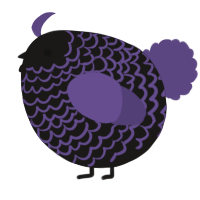 A sable and overcast chicken with a lace pattern