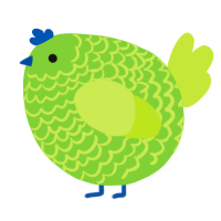 A grass and lime chicken with a lace pattern