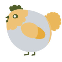 A mist and honey chicken with a head pattern