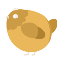 A honey and gold chicken with a head pattern