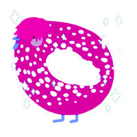 A wine and mist chicken with a speckle pattern