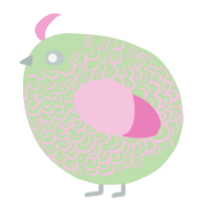 A gluppy and pink chicken with a double-lace pattern