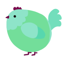 A spring and mint chicken with a head pattern