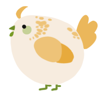 A cream and honey chicken with a neck-speckle pattern