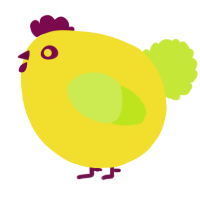 A yellow and lime chicken