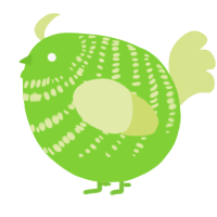 A grass and lemon chicken with a bar pattern
