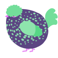 A overcast and spring chicken with a speckle pattern