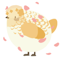 A white and honey chicken with a half-lace pattern