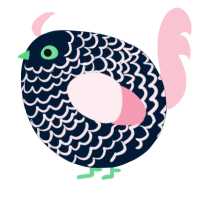 A tumblr and rose chicken with a lace pattern