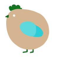 A beige and aqua chicken