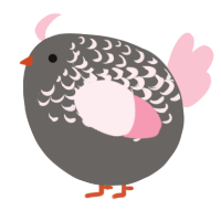 A grey and rose chicken with a half-lace pattern
