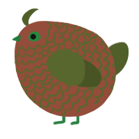 A russet and olive chicken with a lace pattern