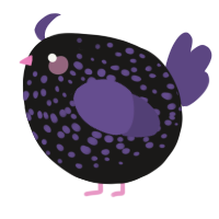 A sable and overcast chicken with a speckle pattern
