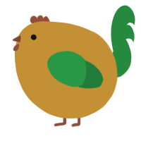 A gold and viridian chicken