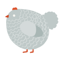 A silver chicken with a lace pattern