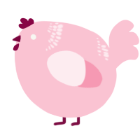 A rose chicken with a neck-band pattern