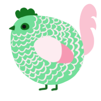 A spring and rose chicken with a lace pattern