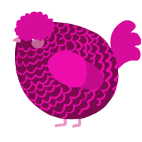 A wine and fuchsia chicken with a lace pattern