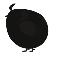 A black and sable chicken with a neck-speckle pattern