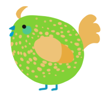 A grass and honey chicken with a speckle pattern