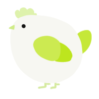 A white and lime chicken