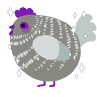 A ash and silver chicken with a bar pattern