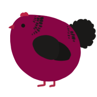 A maroon and sable chicken with a neck-band pattern