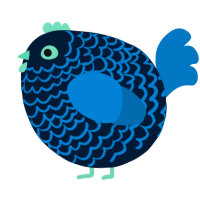 A tumblr and sapphire chicken with a lace pattern