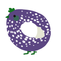 A overcast and white chicken with a speckle pattern