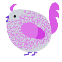 A mist and orchid chicken with a double-lace pattern