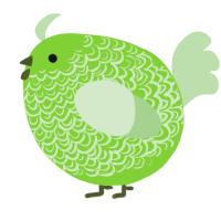 A grass and gluppy chicken with a double-lace pattern