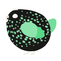 A sable and spring chicken with a speckle pattern