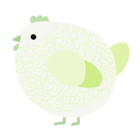 A white and apple chicken with a double-lace pattern