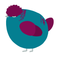 A sea and wine chicken with a neck-band pattern