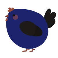 A navy and sable chicken