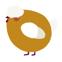 A ochre and white chicken