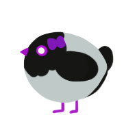 A silver and black chicken with a head pattern