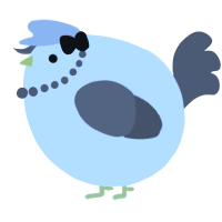 A white and grey chicken