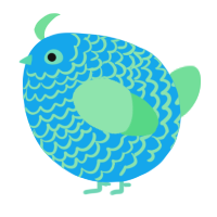 A sky and spring chicken with a lace pattern