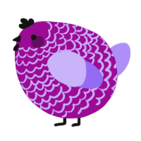 A plum and lilac chicken with a lace pattern