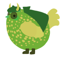 A violet and tumblr chicken with a speckle pattern