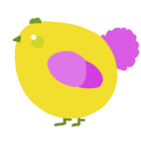 A yellow and orchid chicken