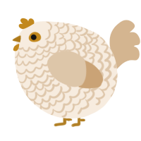 A cream and beige chicken with a lace pattern