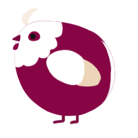 A maroon and cream chicken with a head pattern