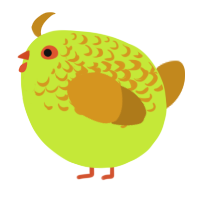 A lime and ochre chicken with a half-lace pattern