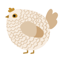 A cream and beige chicken with a lace pattern