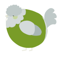 A chartreuse and silver chicken with a head pattern
