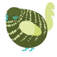 A olive and lemon chicken with a bar pattern