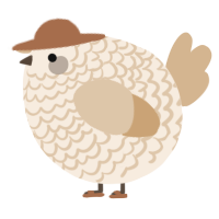 A cream and beige chicken with a lace pattern